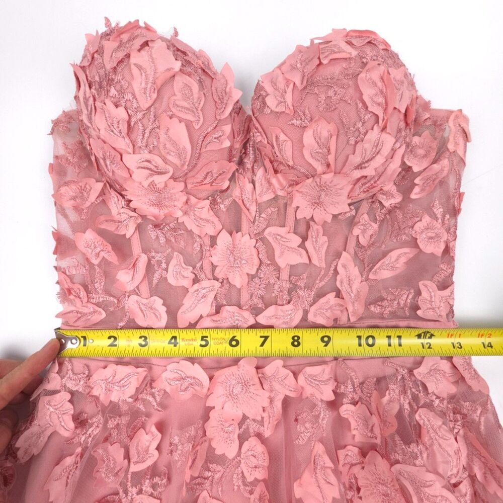 JOVANI 02845 Floral Applique Embellished Corset Gown Pink Romantic Pageant HOCO - Picture 4 of 14
